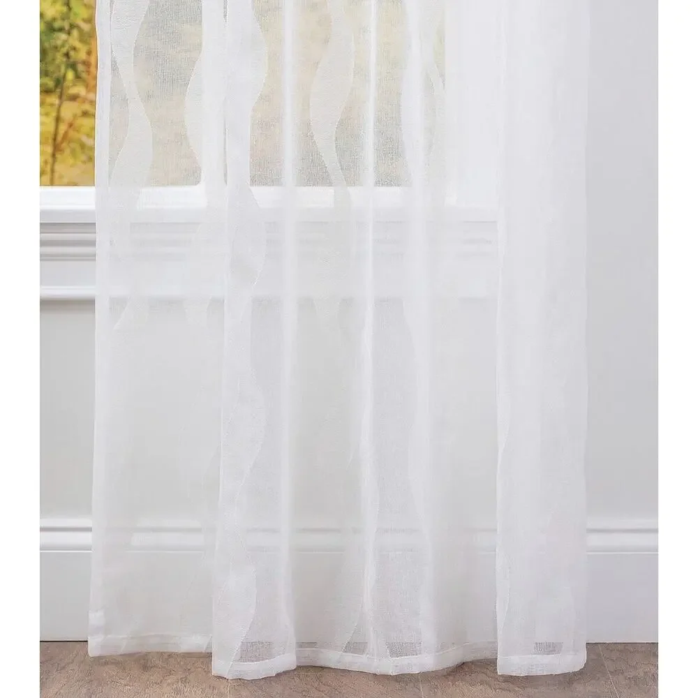 Chanasya Premium Waves Voile Sheer Curtains 2-Panel Curtain 52